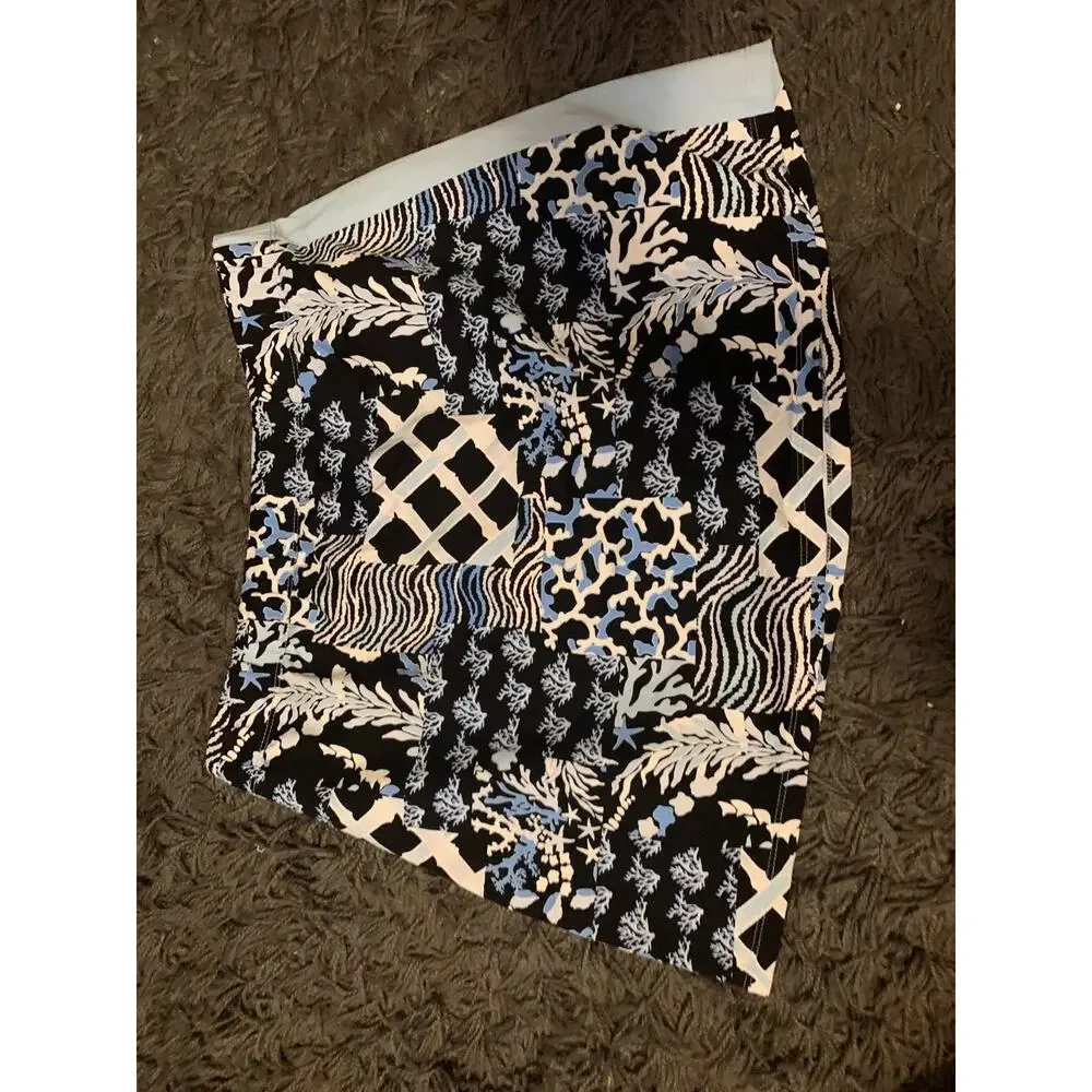 J. McLaughlin Blue Print Skirt/Skort Tennis Sport Athletic Size Medium